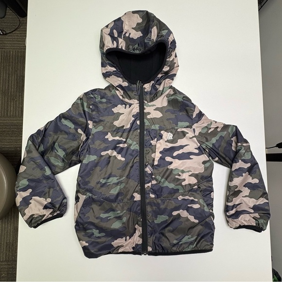 Ripzone Other - Ripzone Boys Small Reversible Camo Black Fleece Jacket Full Zip Hooded Mid